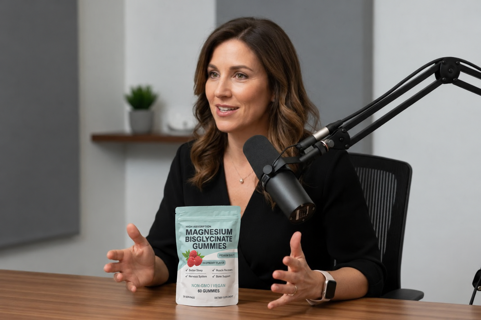 Jessica Palmer hablando sobre suplementos de magnesio
