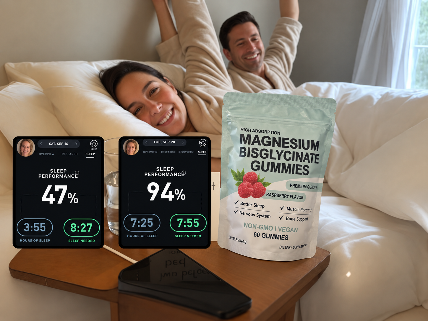 Resultados de seguimiento del sueño con magnesio